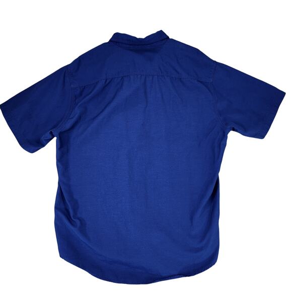 GH Bass XL Men Short Sleeve Button Up Shirt Blue Mesh Insert Polycotton Fishing - Picture 2 of 11